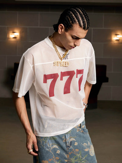 Jersey Letter Print Quick Dry V-neck T-shirt - 2389