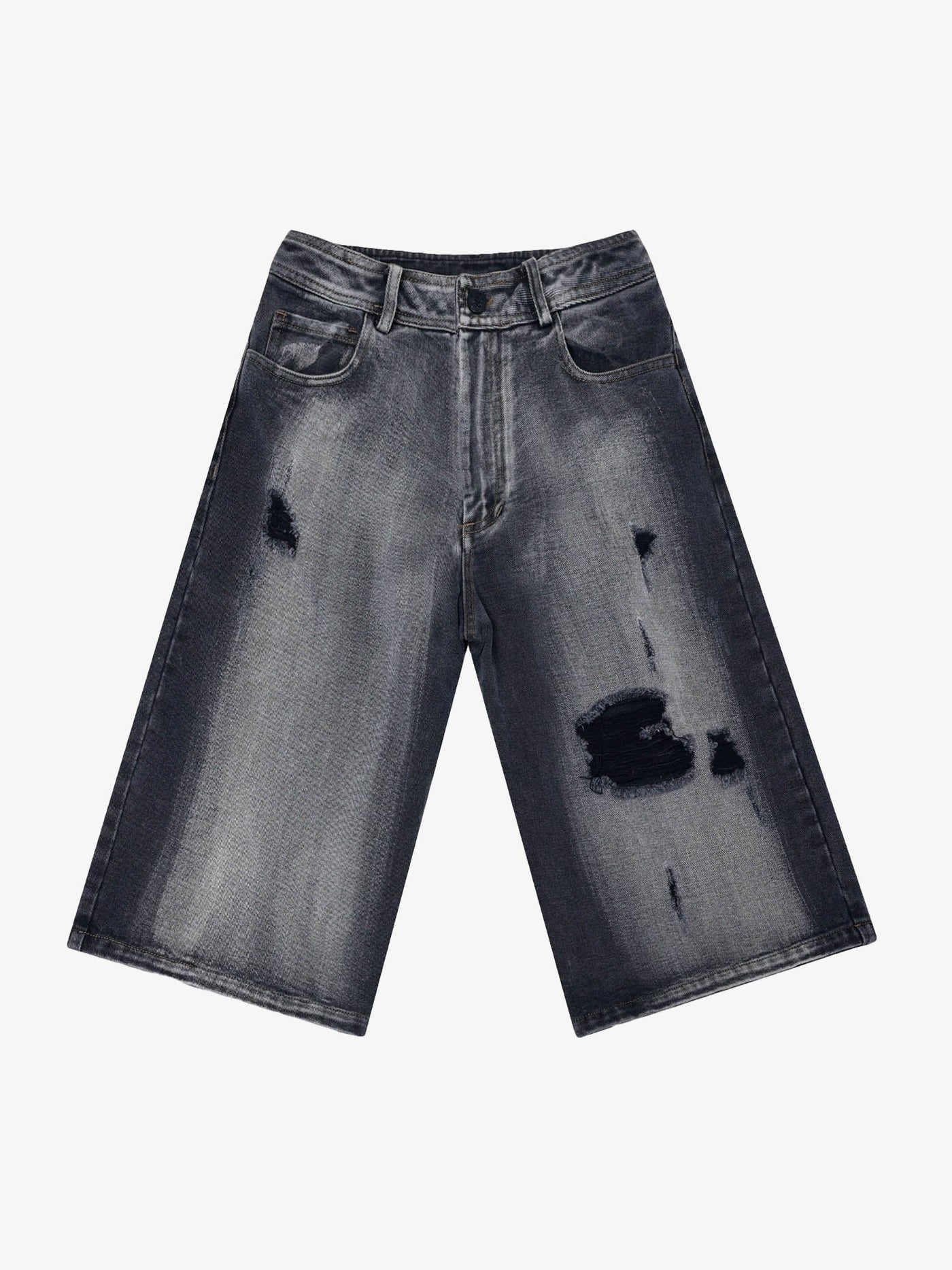 Washed Ripped Vintage Cargo Denim  Jort - 2066