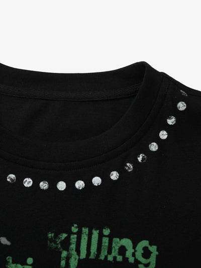 Contrast Color Patchwork Print T-Shirt