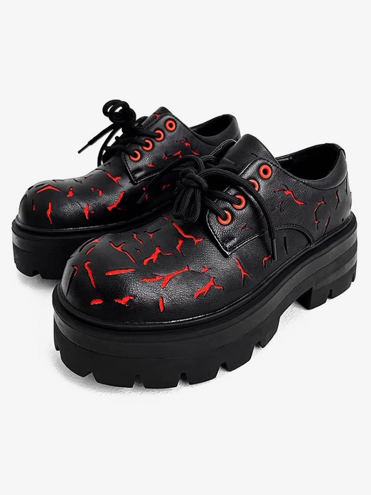 High Street Crackle Leather Shoes - 2182