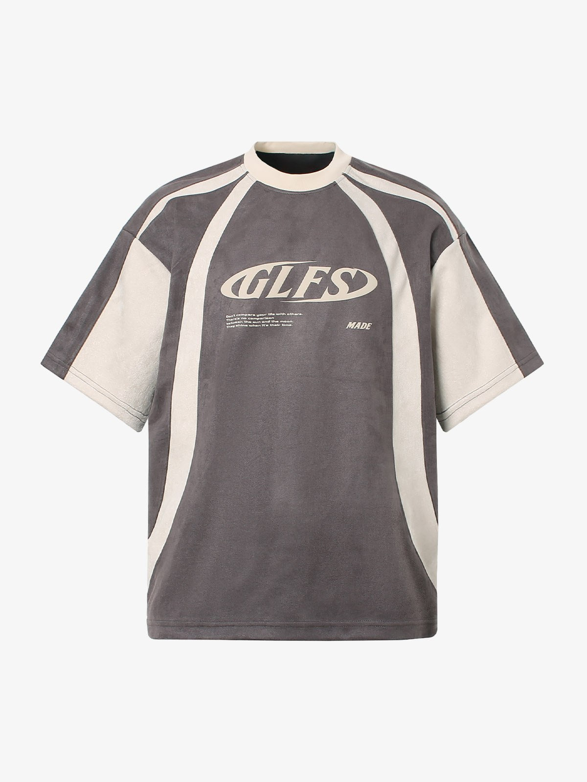 Jersey Deconstructed Contrast Color Stitching Print T-shirt - 2407