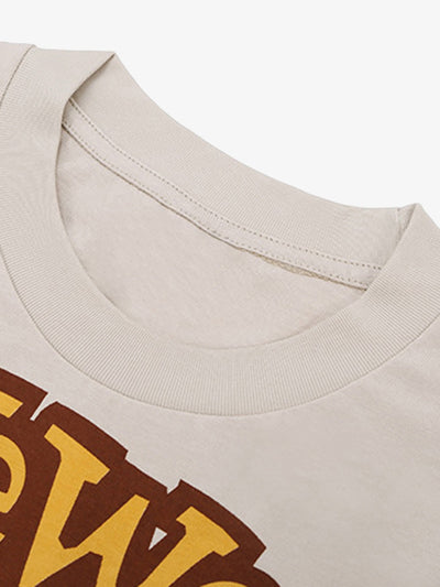 Bear Letter Print Hip Hop Short Sleeve T-shirt - 2203