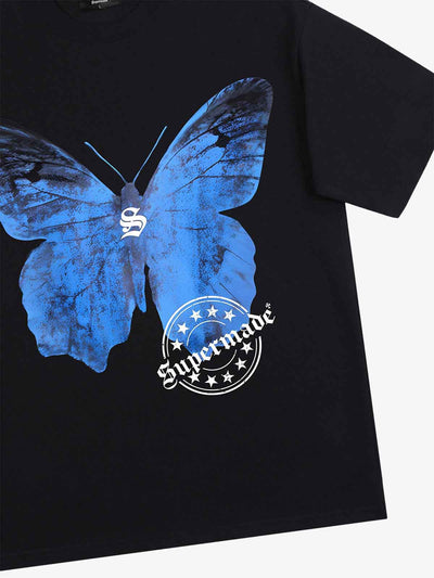 Street Hip-Hop Butterfly Stamp T-shirt - 2130