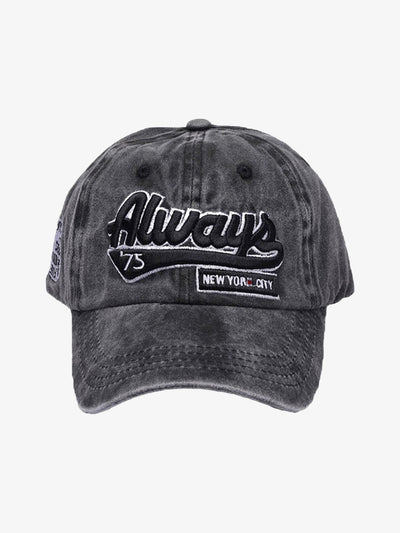 Vintage Embroidered Denim Washed Baseball Cap
