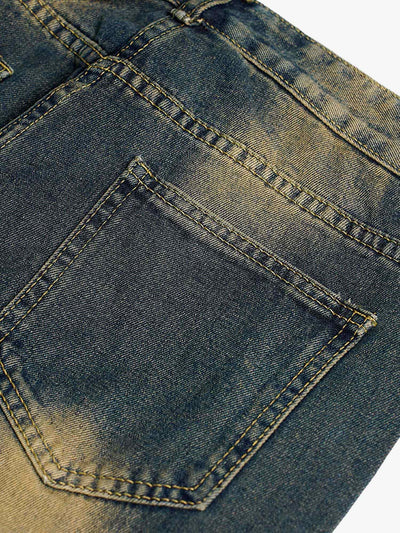 American Street Style Washed Distressed Jeans - 2236