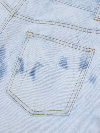 Distressed Washed Workwear Denim Set