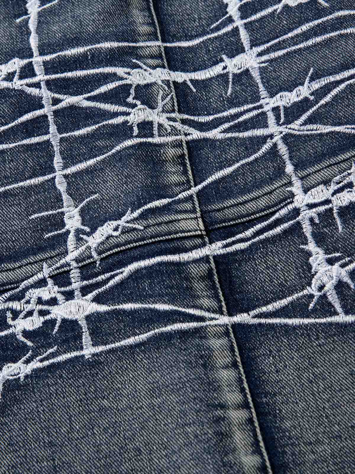 High Street Embroidery Hip-Hop Jeans - 2122