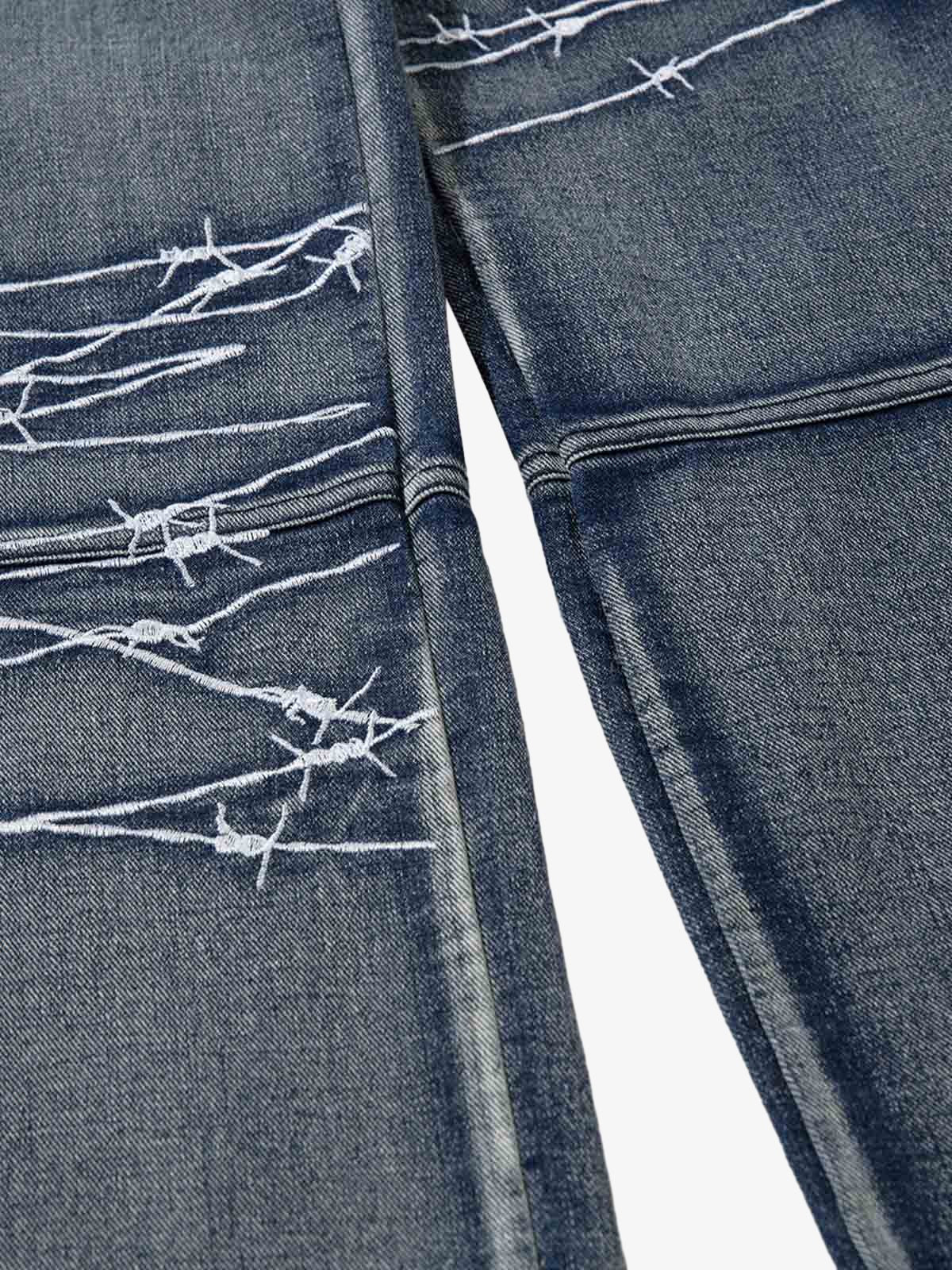 High Street Embroidery Hip-Hop Jeans - 2122