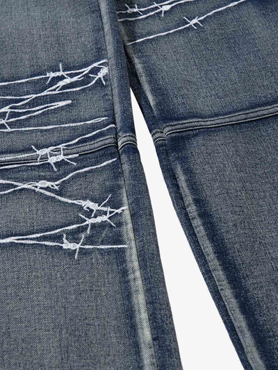 High Street Embroidery Hip-Hop Jeans - 2122