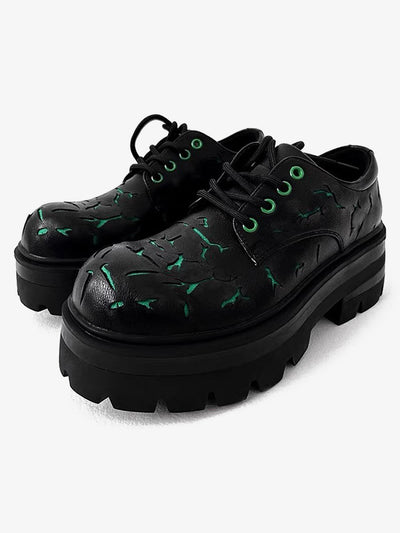 High Street Crackle Leather Shoes - 2182