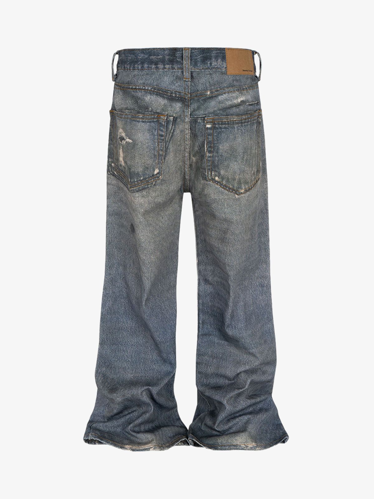 Retro Washed Ripped Flare Jeans