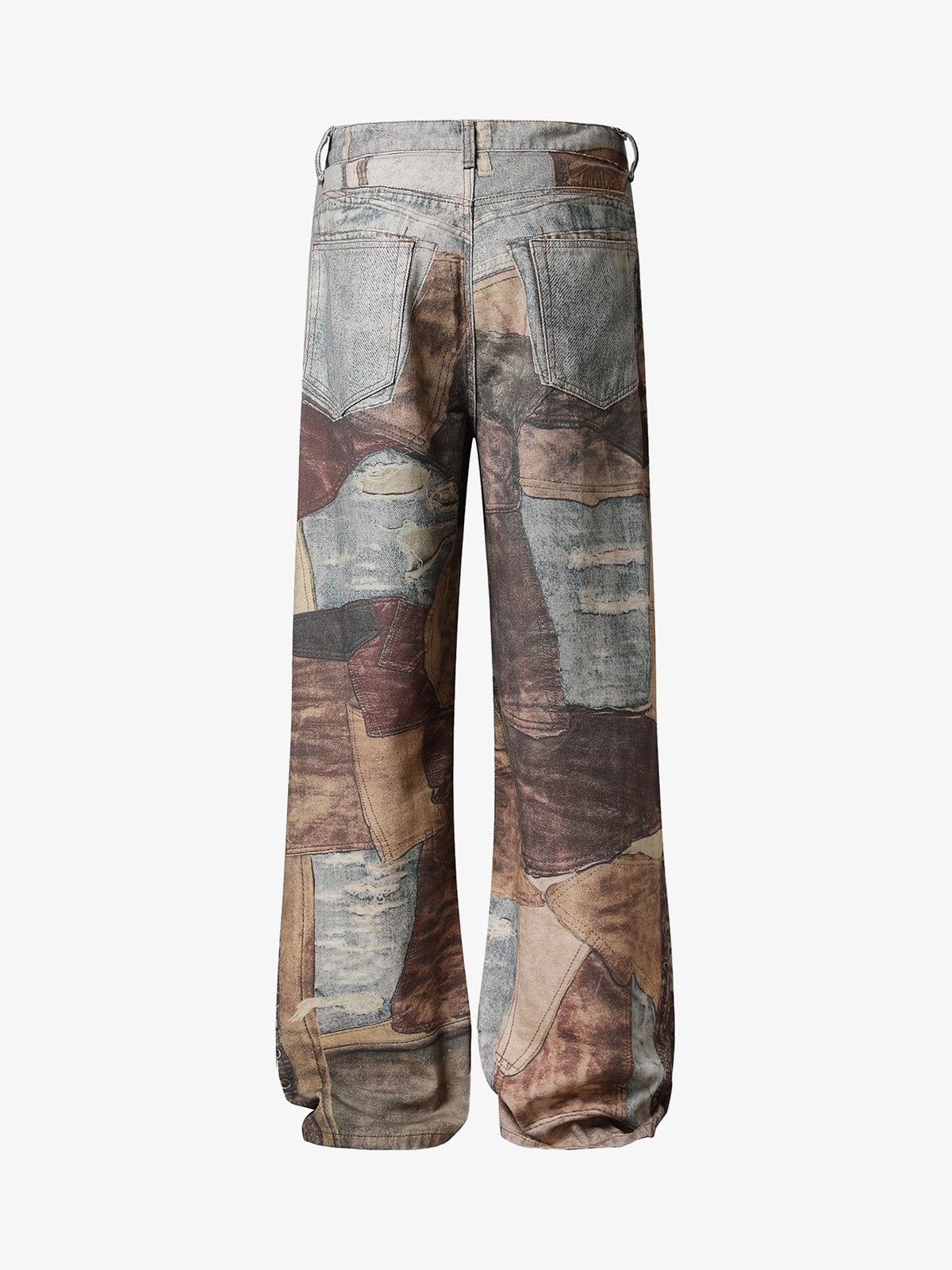 High Street Distressed Washed Printed Jeans - 2246