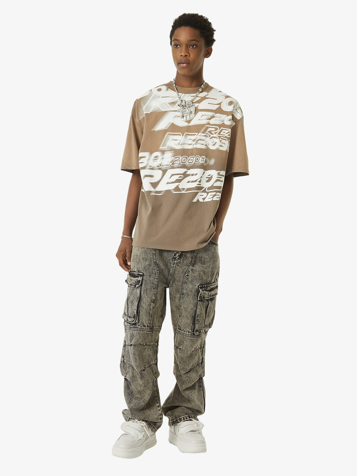 American Street Style Washed Distressed Work Jeans - 2354