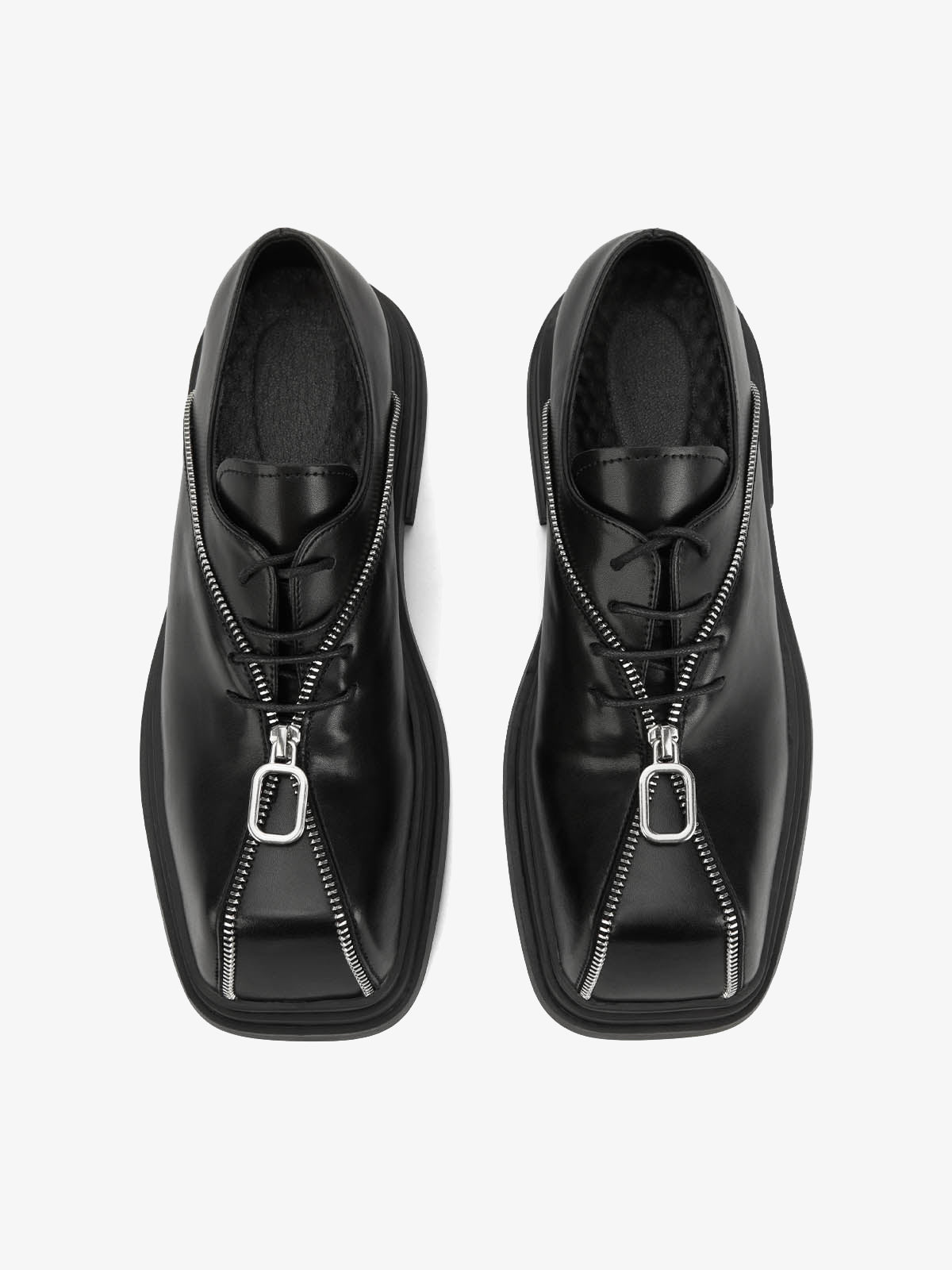 Punk Personality Zipper Design Leather Shoes - 2173