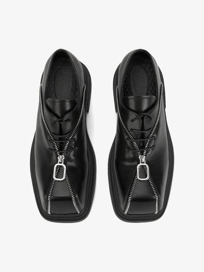 Punk Personality Zipper Design Leather Shoes - 2173