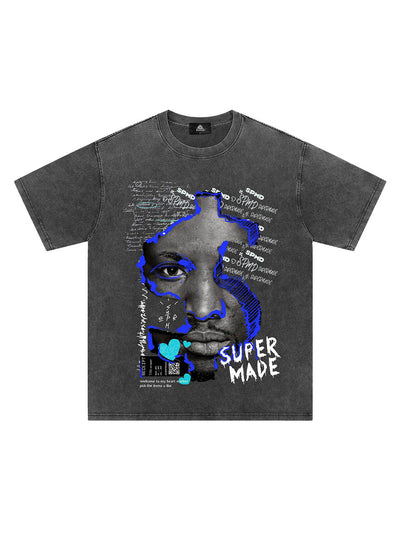 US Dollar Face Graffiti Street Hip-Hop T-shirt - 2128