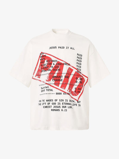Street PAID Letter Slogan T-shirt - 2363