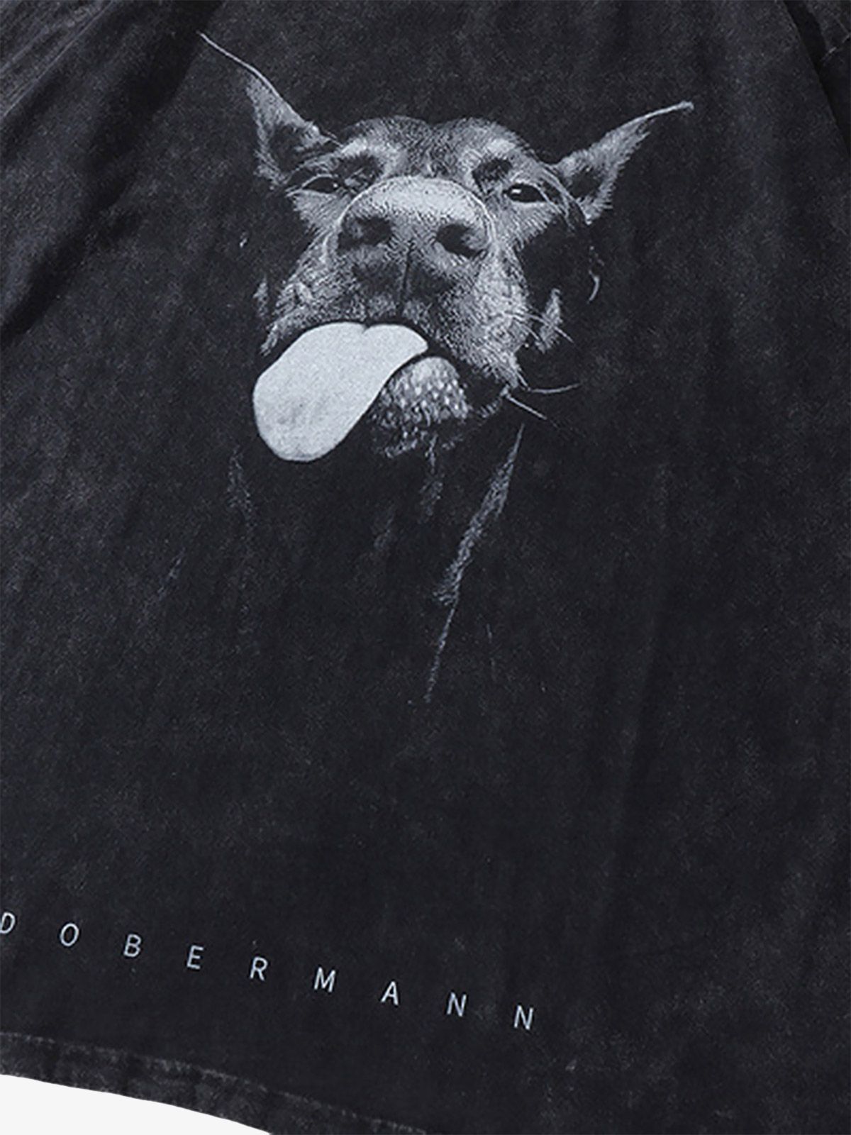 Retro Hip-hop Doberman Print T-shirt - 2172