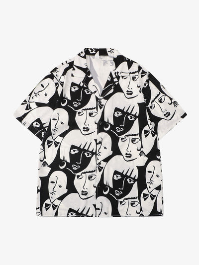Multi-Face Print Summer Short Set