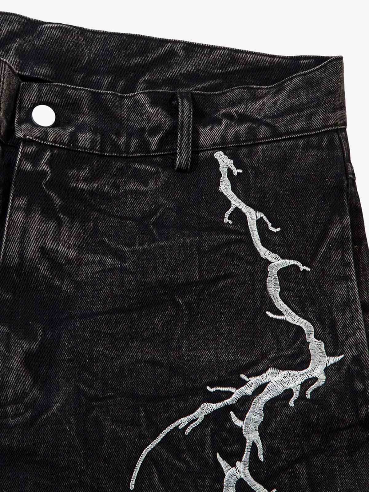 High Street Hip-hop Distressed Washed Jeans - 2185