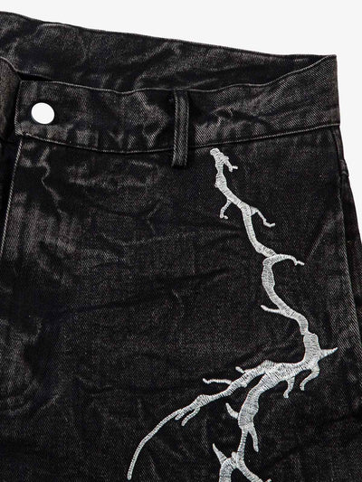High Street Hip-hop Distressed Washed Jeans - 2185