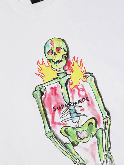 Hand-painted Skull Print T-shirt - 1629