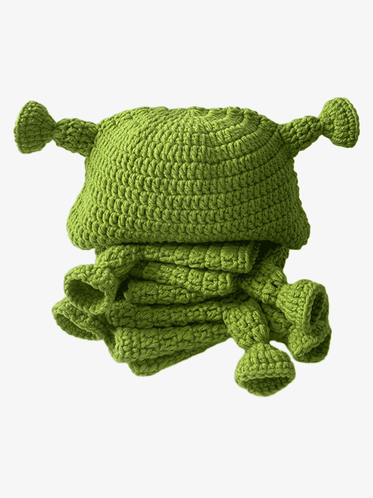 Fun Green Cartoon Hand-knitted Head Cover