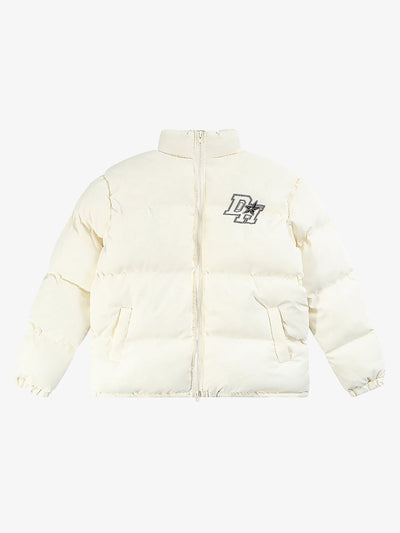Retro Letter Print Down Jacket - 1393