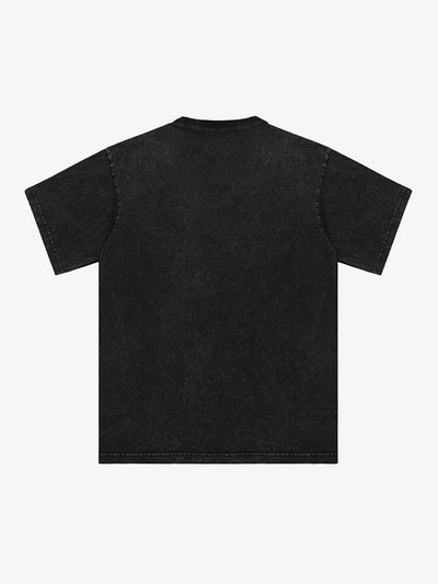 Washed Graphics Fun Letter Print T-shirt