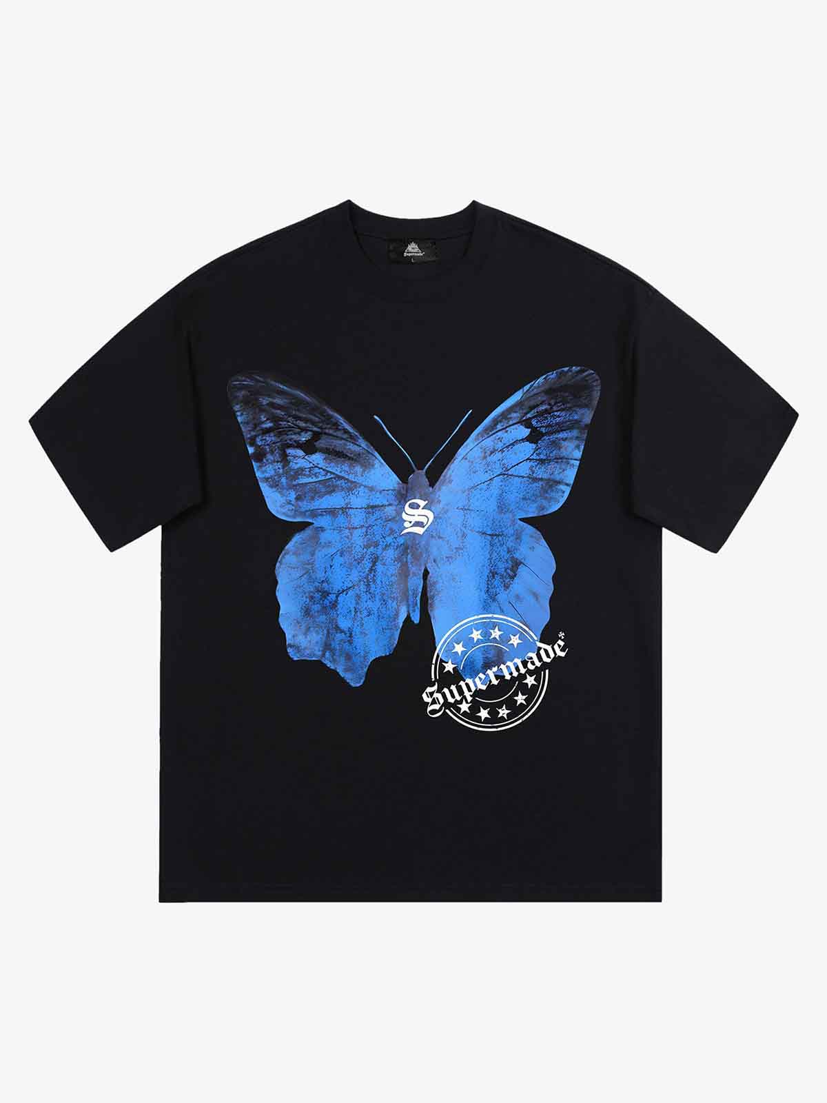 Street Hip-Hop Butterfly Stamp T-shirt - 2130
