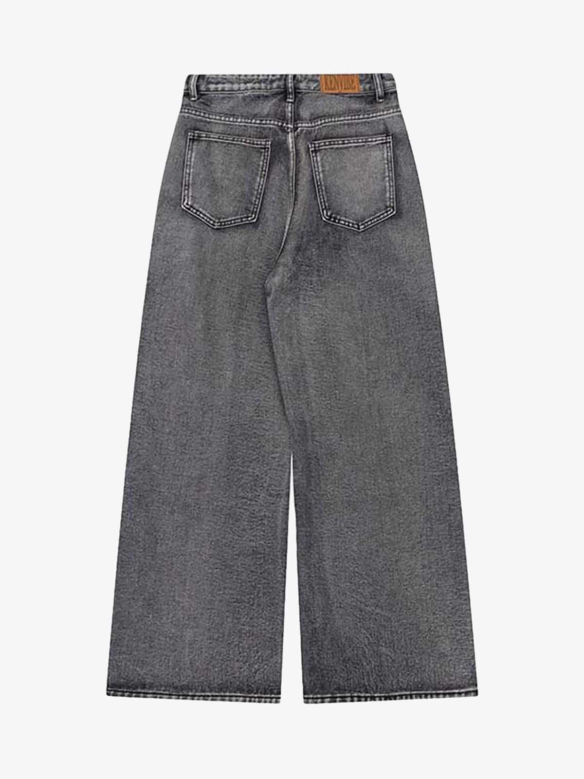 Graffiti Distressed Washed Baggy Jeans - 1886