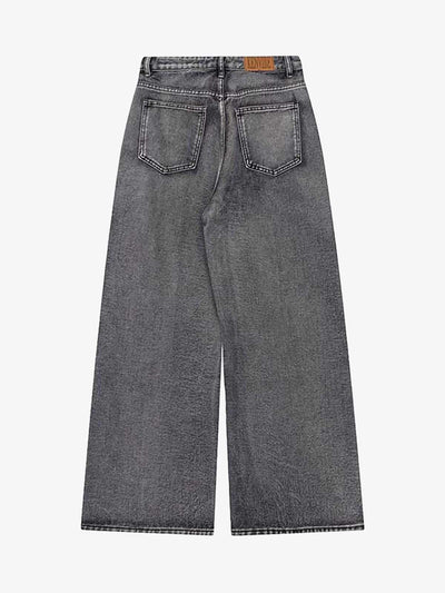Graffiti Distressed Washed Baggy Jeans - 1886