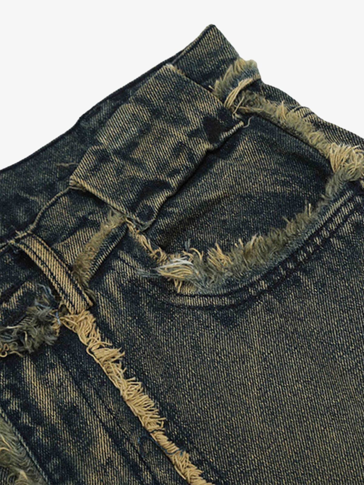 Old Raw Hem Straight Leg Micro Flare Jeans - 1960