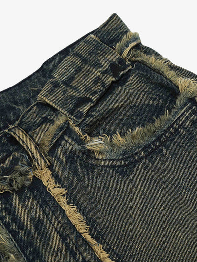Old Raw Hem Straight Leg Micro Flare Jeans - 1960