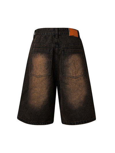 High Street Washed Distressed Denim Shorts