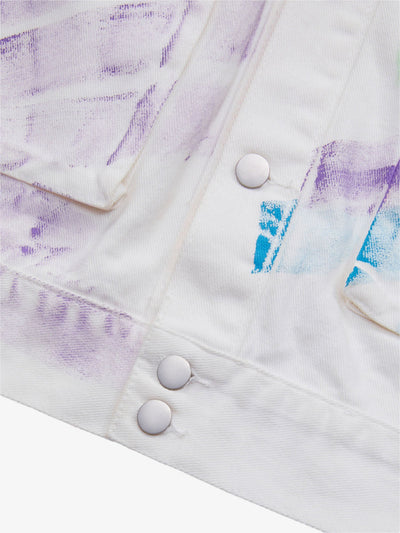Hip-hop Hand-painted Graffiti Denim Jacket - 2010