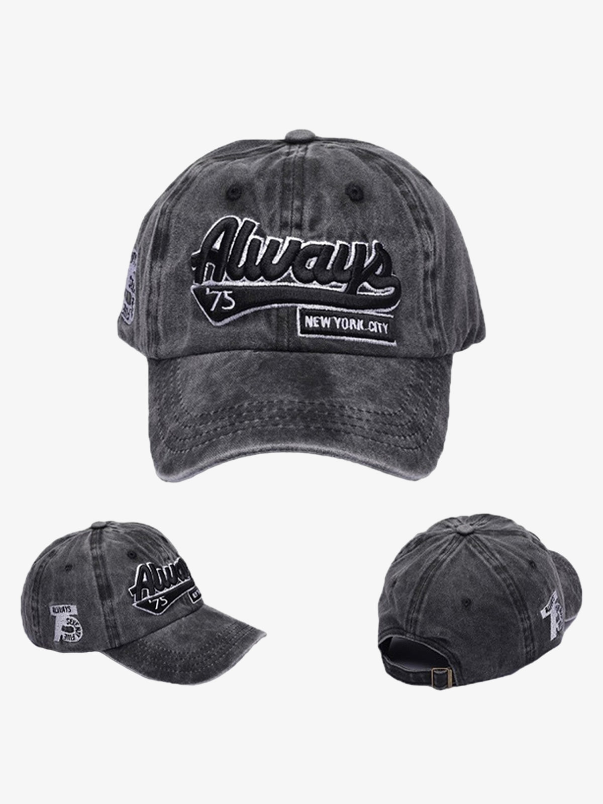 Vintage Embroidered Denim Washed Baseball Cap