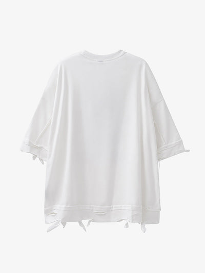 Chain Decorated Oversized T-Shirt - 2278