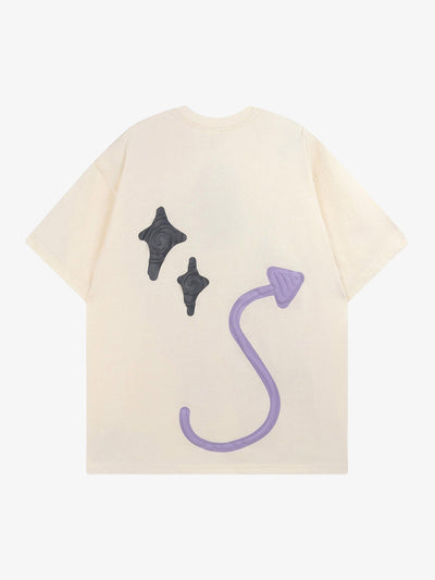Made Retro Skull Letter Foam T-shirt - 2001