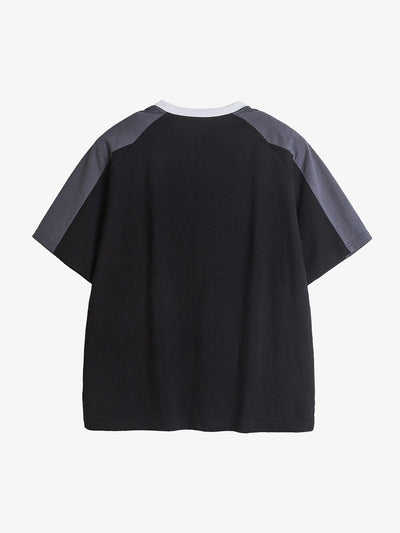 American Retro Patchwork Print T-shirt
