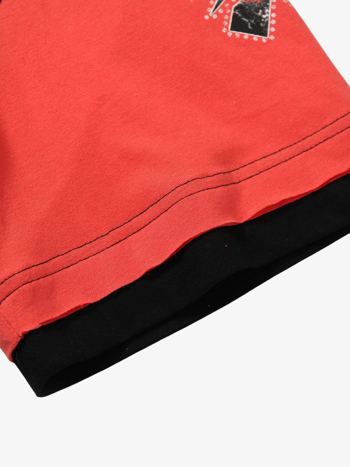 Contrast Color Patchwork Print T-Shirt