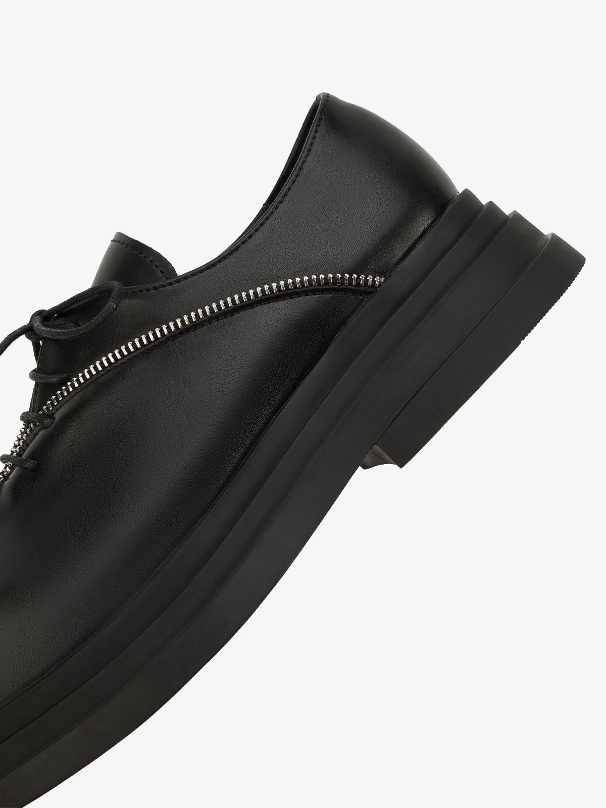 Punk Personality Zipper Design Leather Shoes - 2173