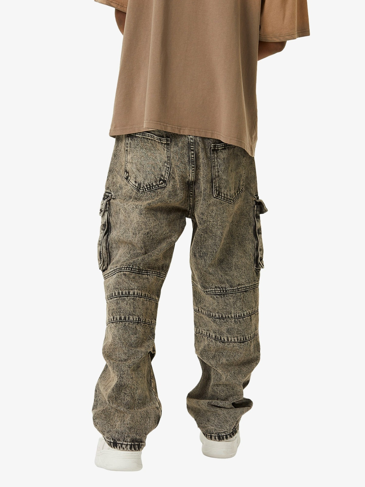 American Street Style Washed Distressed Work Jeans - 2354