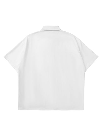 American Retro Letter Embroidered Shirt