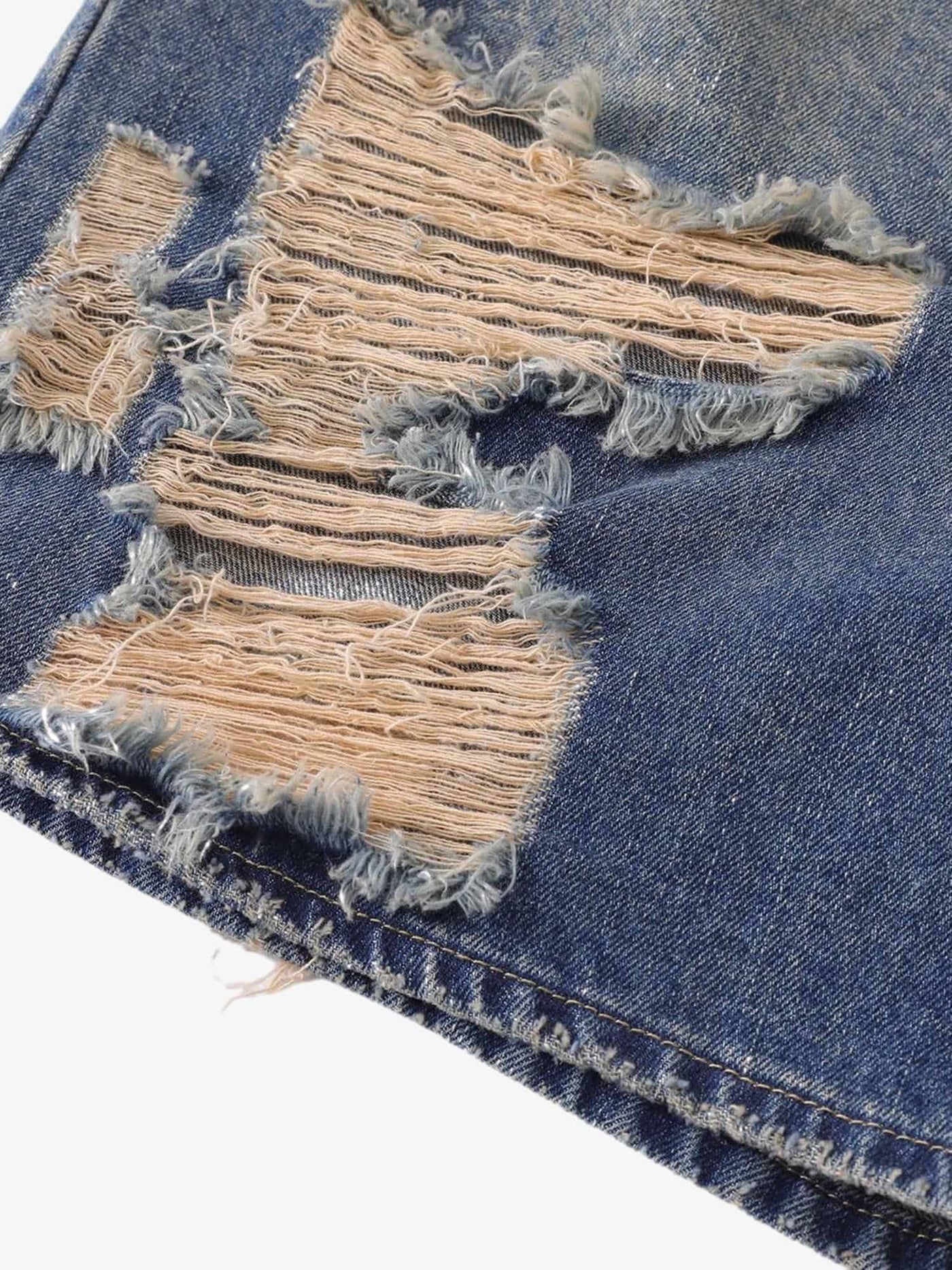 Hip-hop Ripped Washed Denim Jorts