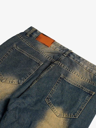 American Street Style Washed Distressed Jeans - 2236