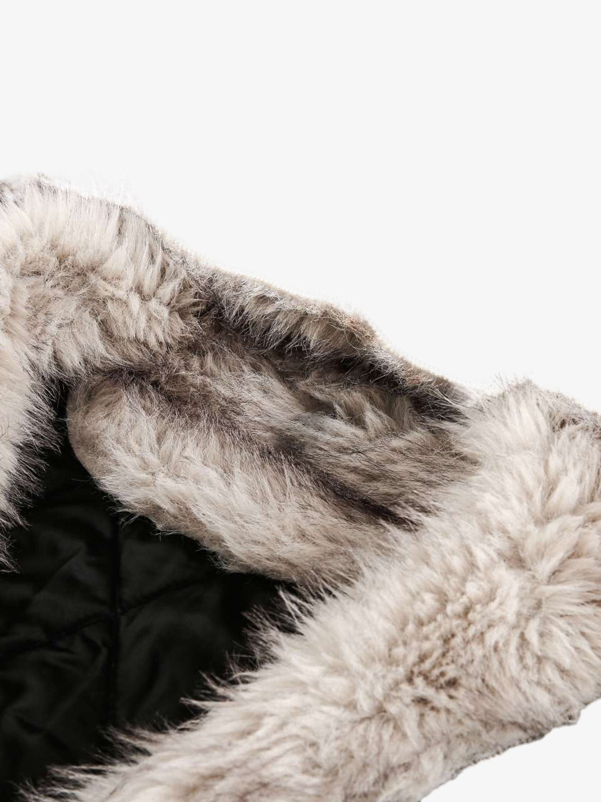 Washed Denim Fur Hooded Jacket - 2265