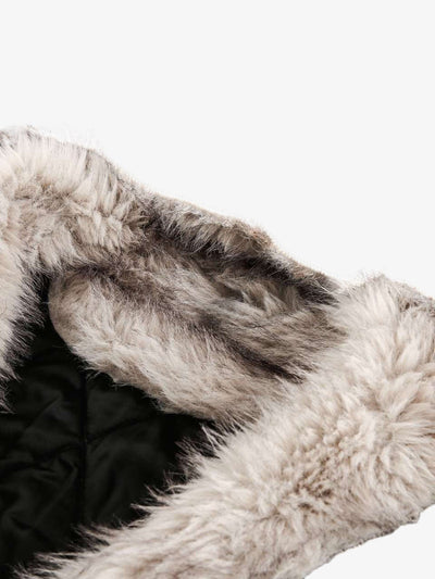 Washed Denim Fur Hooded Jacket - 2265