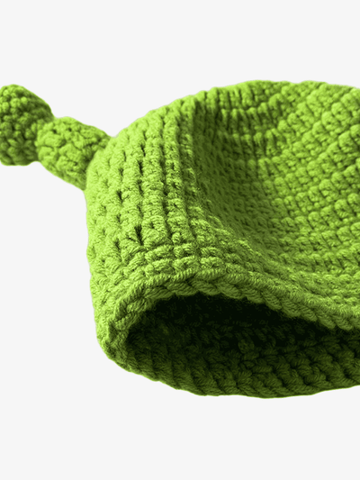 Fun Green Cartoon Hand-knitted Head Cover