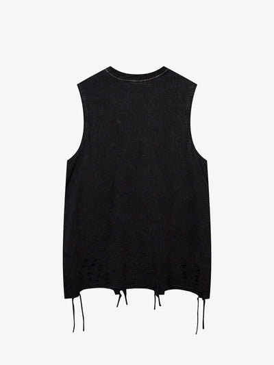 Raw Edge Butterfly Print Vest